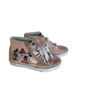Vans Sk8-Hi Disney Mickey Minnie Mouse Pink Suede Sneakers Women’s 7.5 Rare